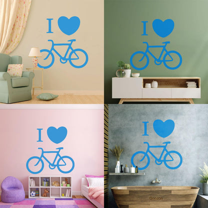 Sport Bike Love Cycling Bicycle Wall Stickers Paster Paper Easy Installation