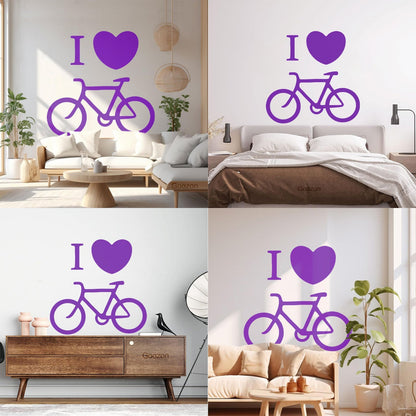 Sport Bike Love Cycling Bicycle Wall Stickers Paster Paper Easy Installation