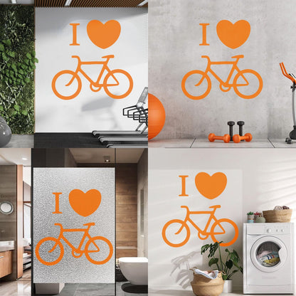 Sport Bike Love Cycling Bicycle Wall Stickers Paster Paper Easy Installation