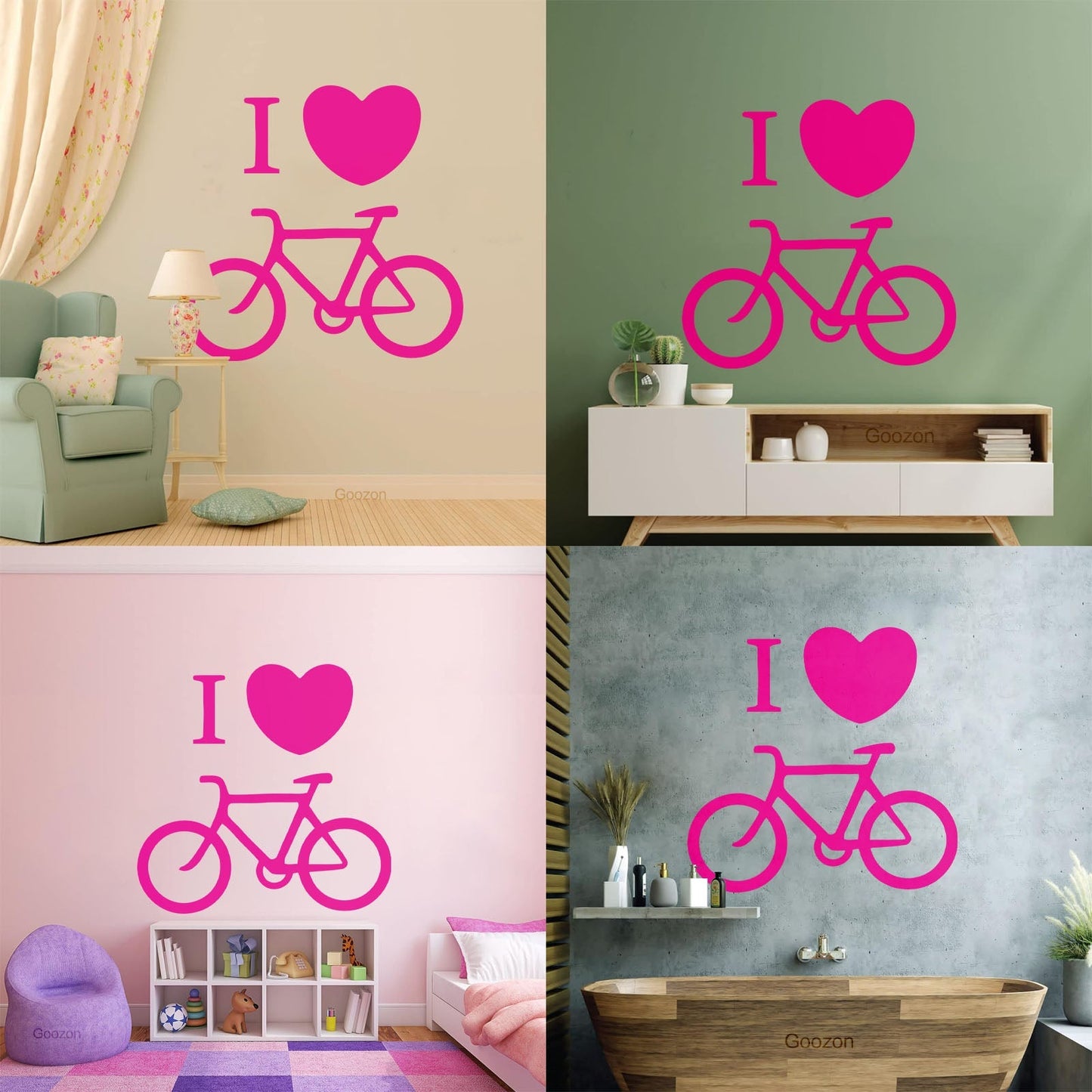 Sport Bike Love Cycling Bicycle Wall Stickers Paster Paper Easy Installation