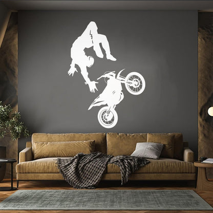 Wall Vinyl Sticker Decor Sport Bike Motocross Extreme Speed Art Mural Painting