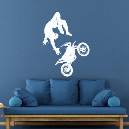 Wall Vinyl Sticker Decor Sport Bike Motocross Extreme Speed Art Mural Painting