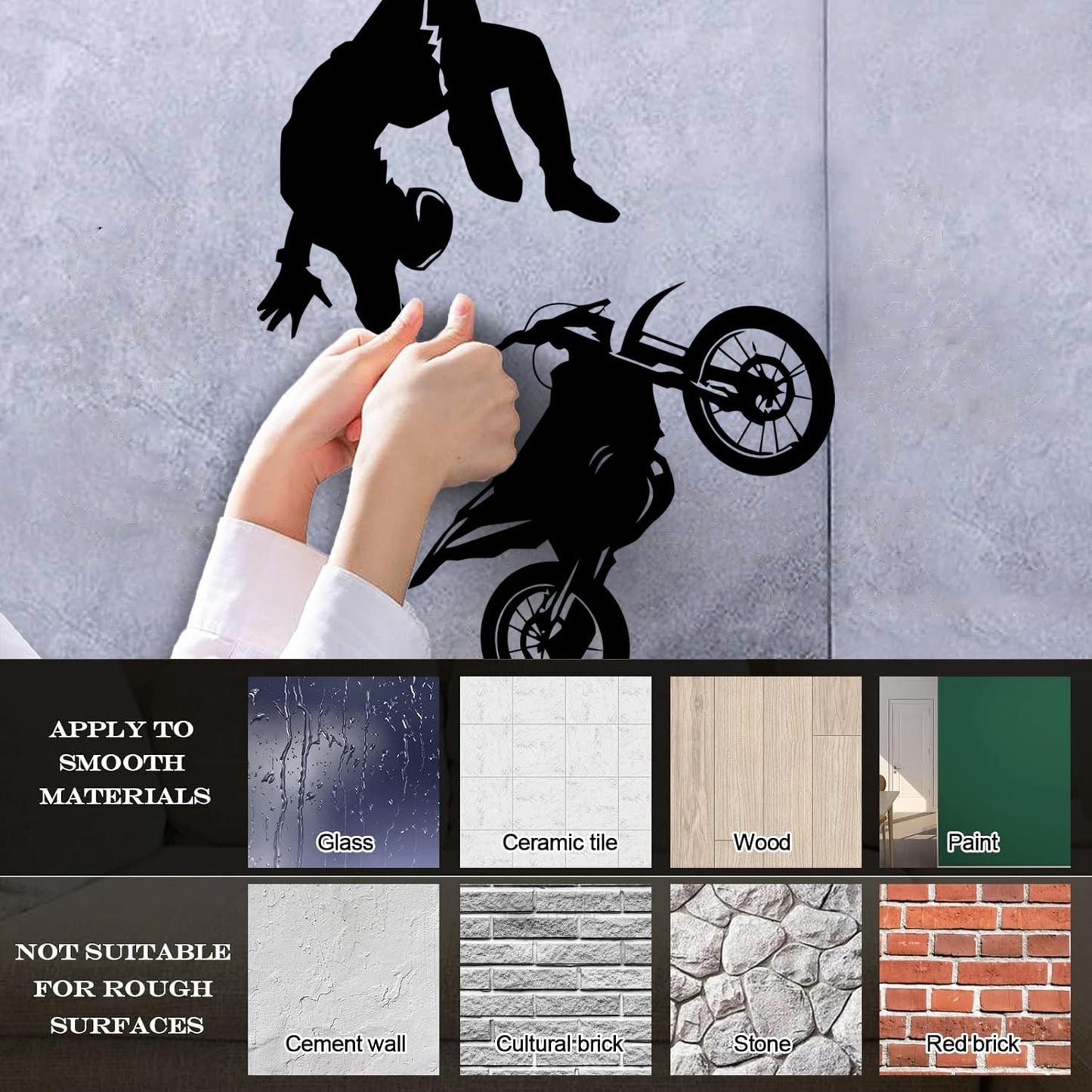 Wall Vinyl Sticker Decor Sport Bike Motocross Extreme Speed Art Mural Painting