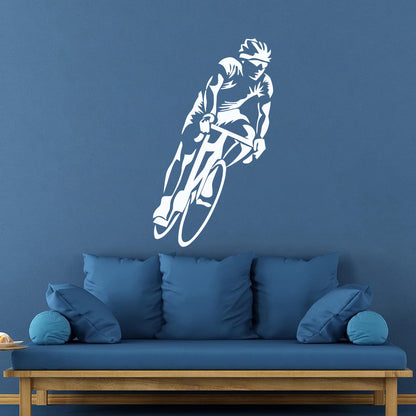 Fine Carving Stickers Sport Bike Race Cycling Cyclist Multiple Size Options
