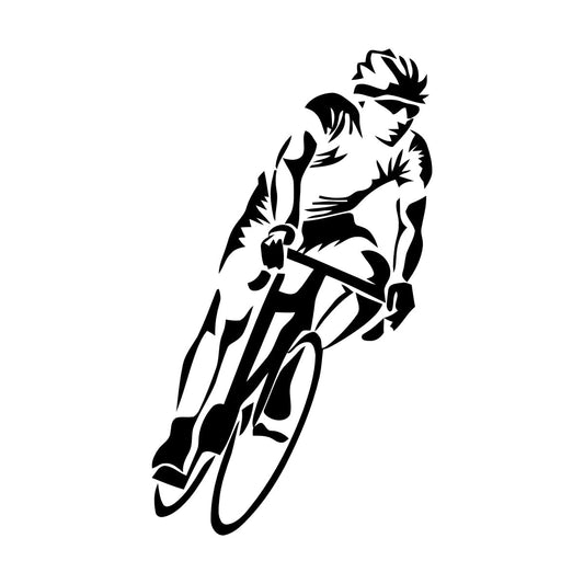 Fine Carving Stickers Sport Bike Race Cycling Cyclist Multiple Size Options