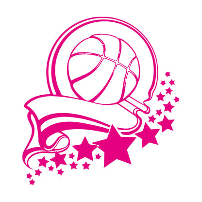 Fine Carving Decals Sport Healthy Basketball Victory Ribbon Stars It Won'T Fall Off
