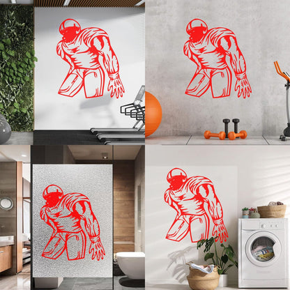 Wall Decals Pvc Sports American Football Player Fans Wall Beautification