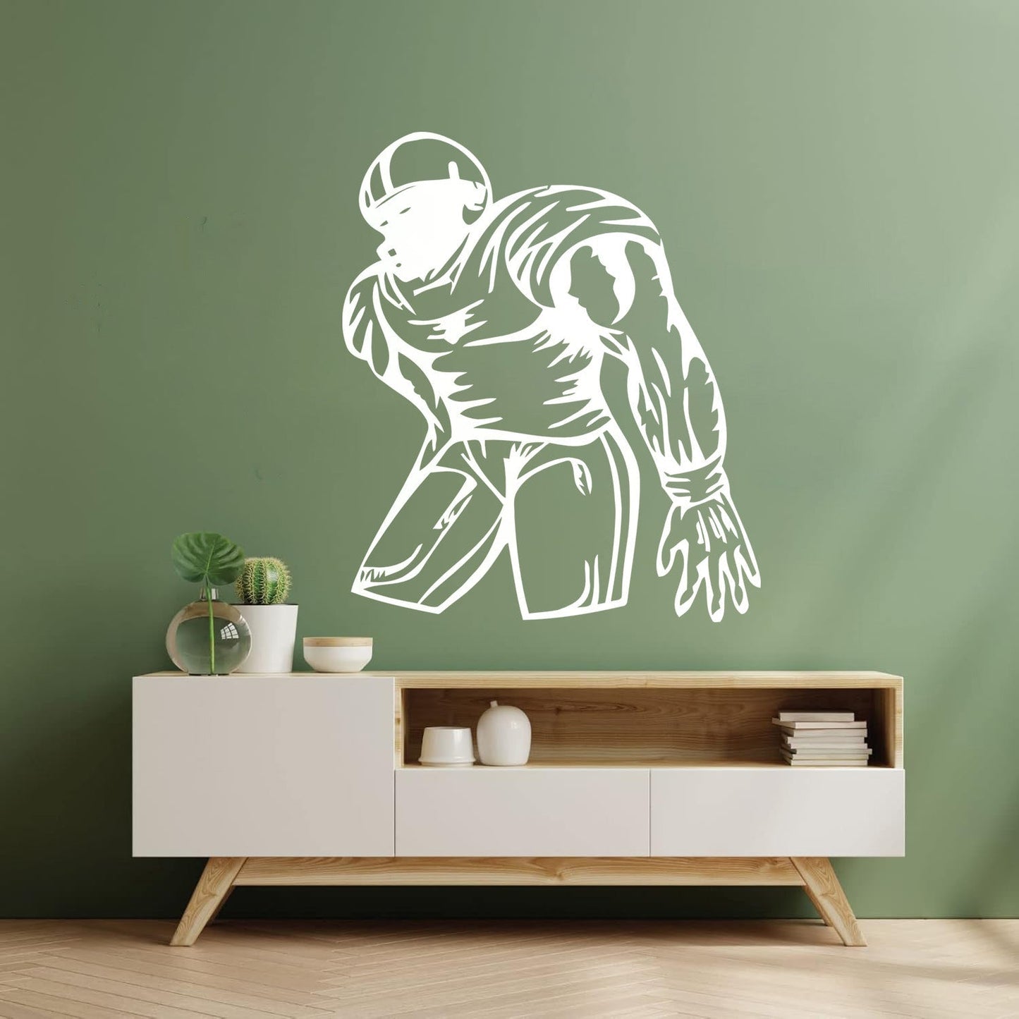 Wall Decals Pvc Sports American Football Player Fans Wall Beautification