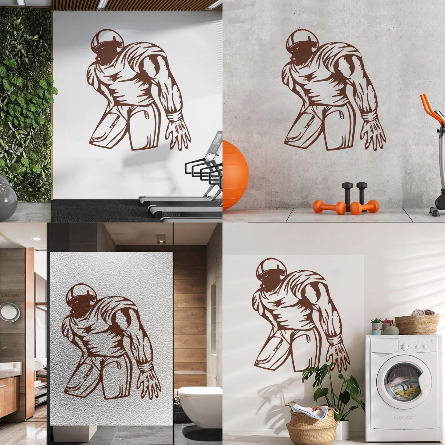 Wall Decals Pvc Sports American Football Player Fans Wall Beautification