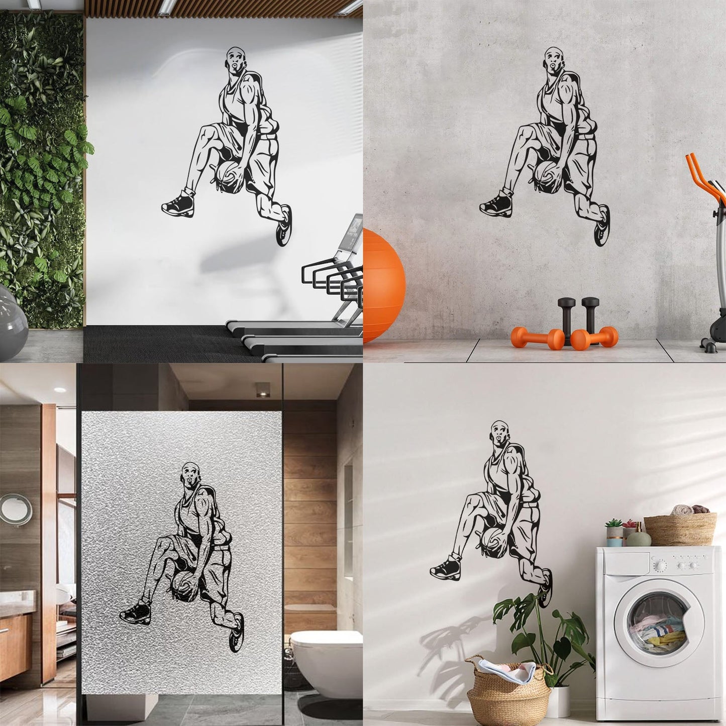 Wall Decals Paster Paper Sports Basketball Player Fans Window Decals