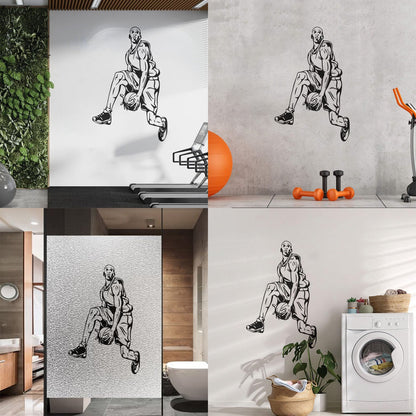 Wall Decals Paster Paper Sports Basketball Player Fans Window Decals