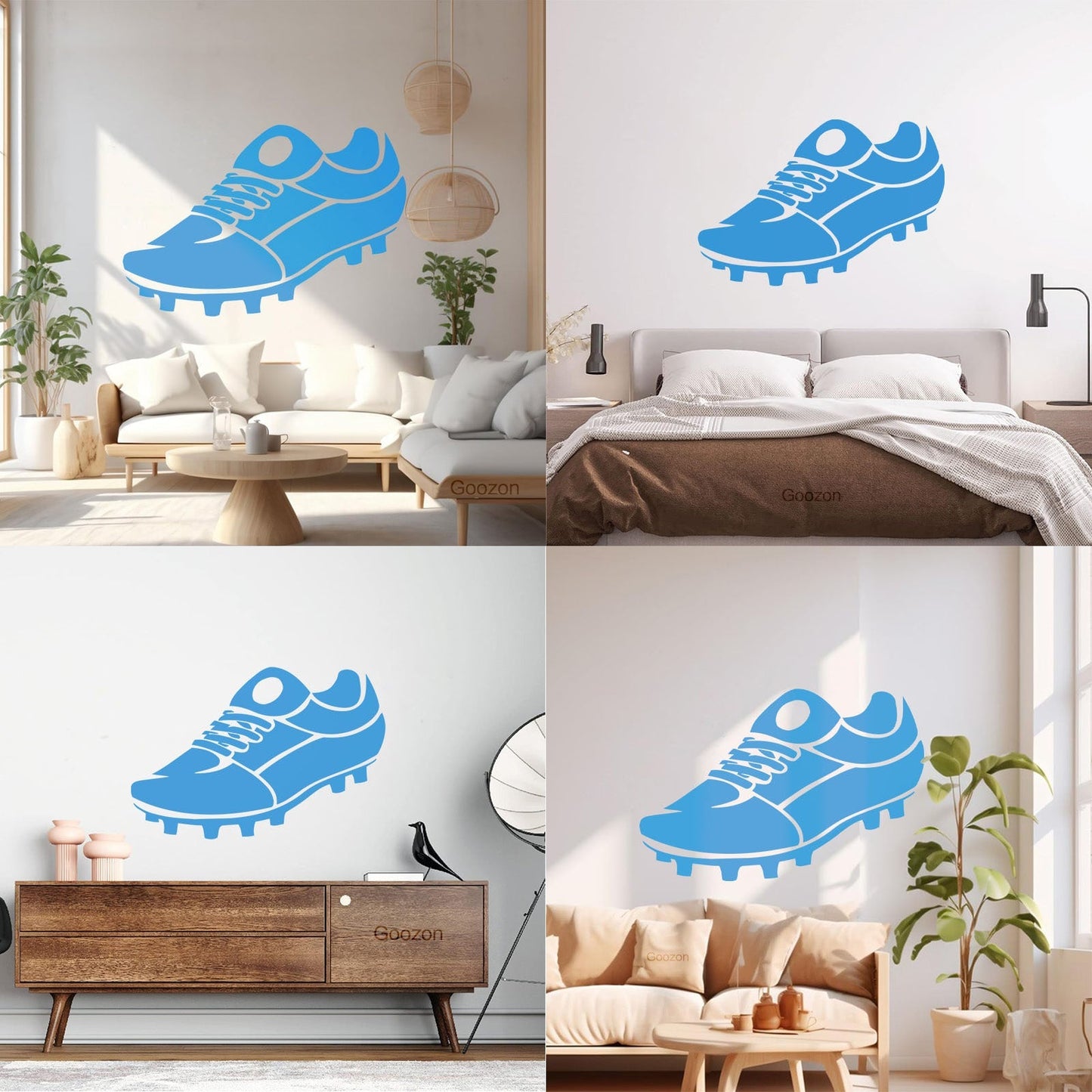 Sports Shoes Cleats Soccer Equipment Wall Vinyl Sticker Decor Multi Color Selection