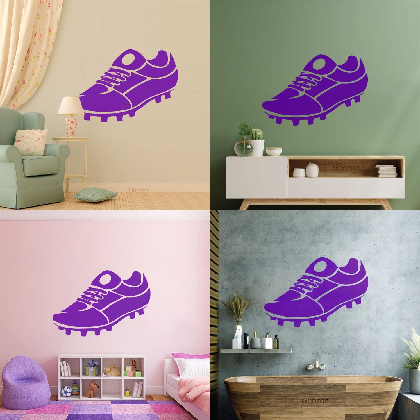 Sports Shoes Cleats Soccer Equipment Wall Vinyl Sticker Decor Multi Color Selection