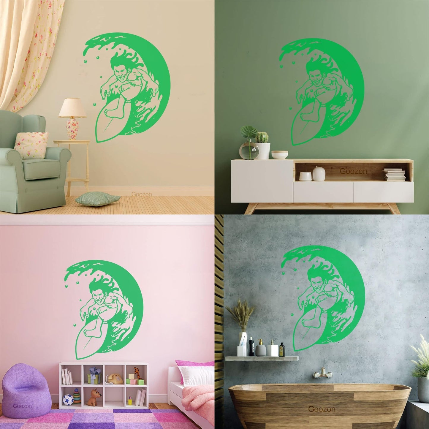 Lettering Stickers Surfing Surfer Waves Ocean Water Sport Can Modify And Add Information