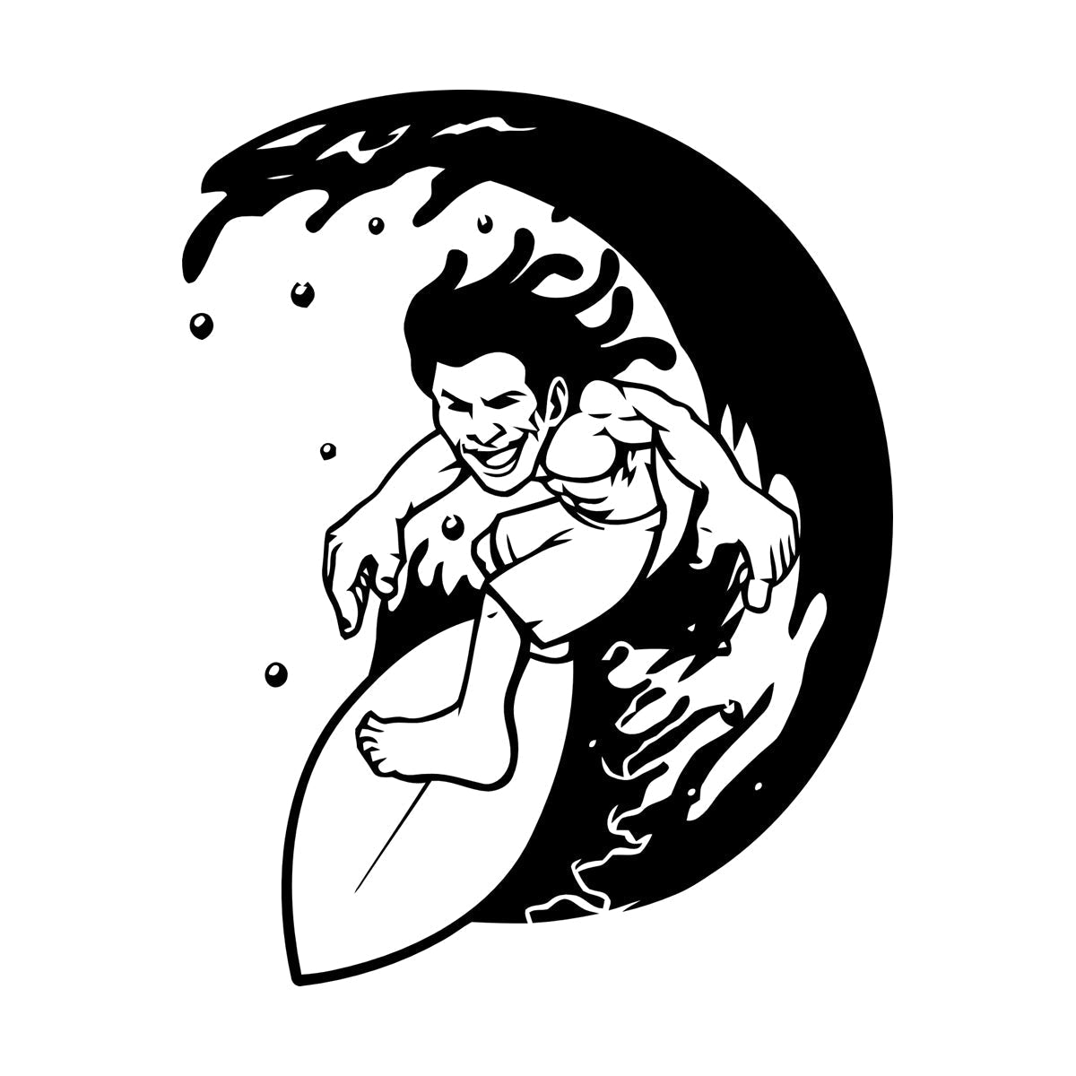 Lettering Stickers Surfing Surfer Waves Ocean Water Sport Can Modify And Add Information