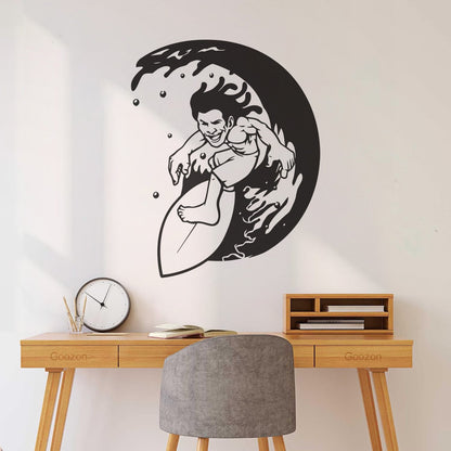 Lettering Stickers Surfing Surfer Waves Ocean Water Sport Can Modify And Add Information