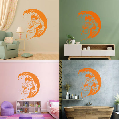 Lettering Stickers Surfing Surfer Waves Ocean Water Sport Can Modify And Add Information