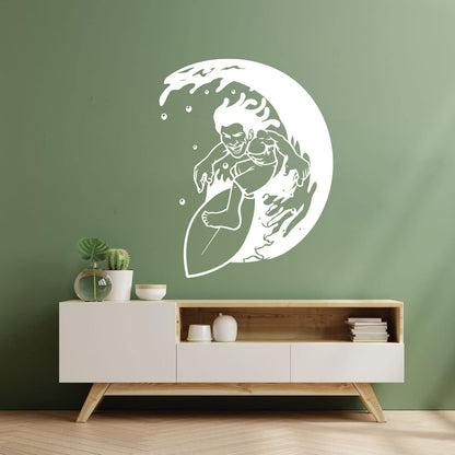 Lettering Stickers Surfing Surfer Waves Ocean Water Sport Can Modify And Add Information