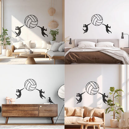 Volleyball Ball Sport Athletes Fine Carving Stickers Self Adhesive