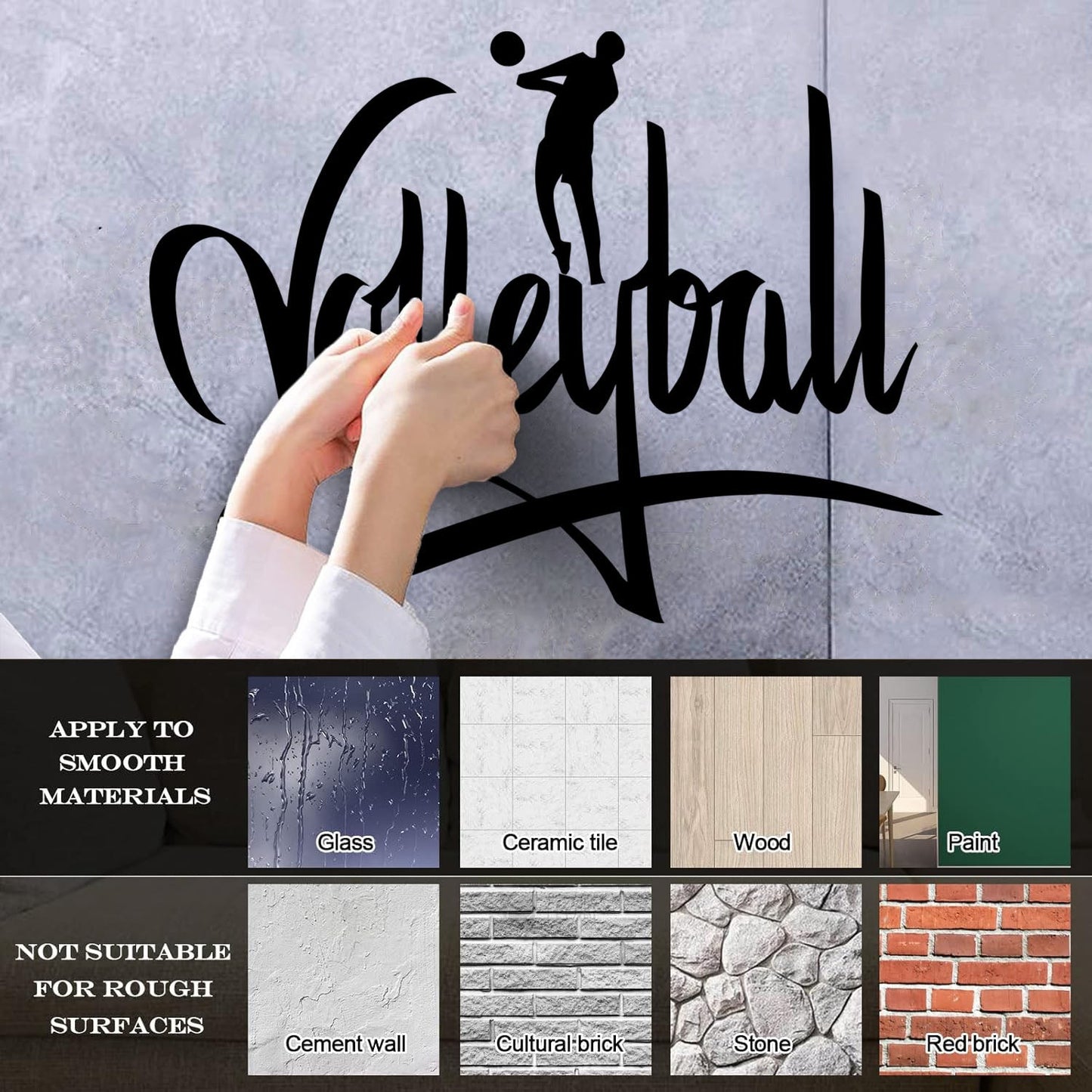 Wall Stickers Volleyball Sport Sign I Love Volleyball Unique Do Not Damage The Wall Surface