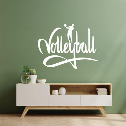 Wall Stickers Volleyball Sport Sign I Love Volleyball Unique Do Not Damage The Wall Surface