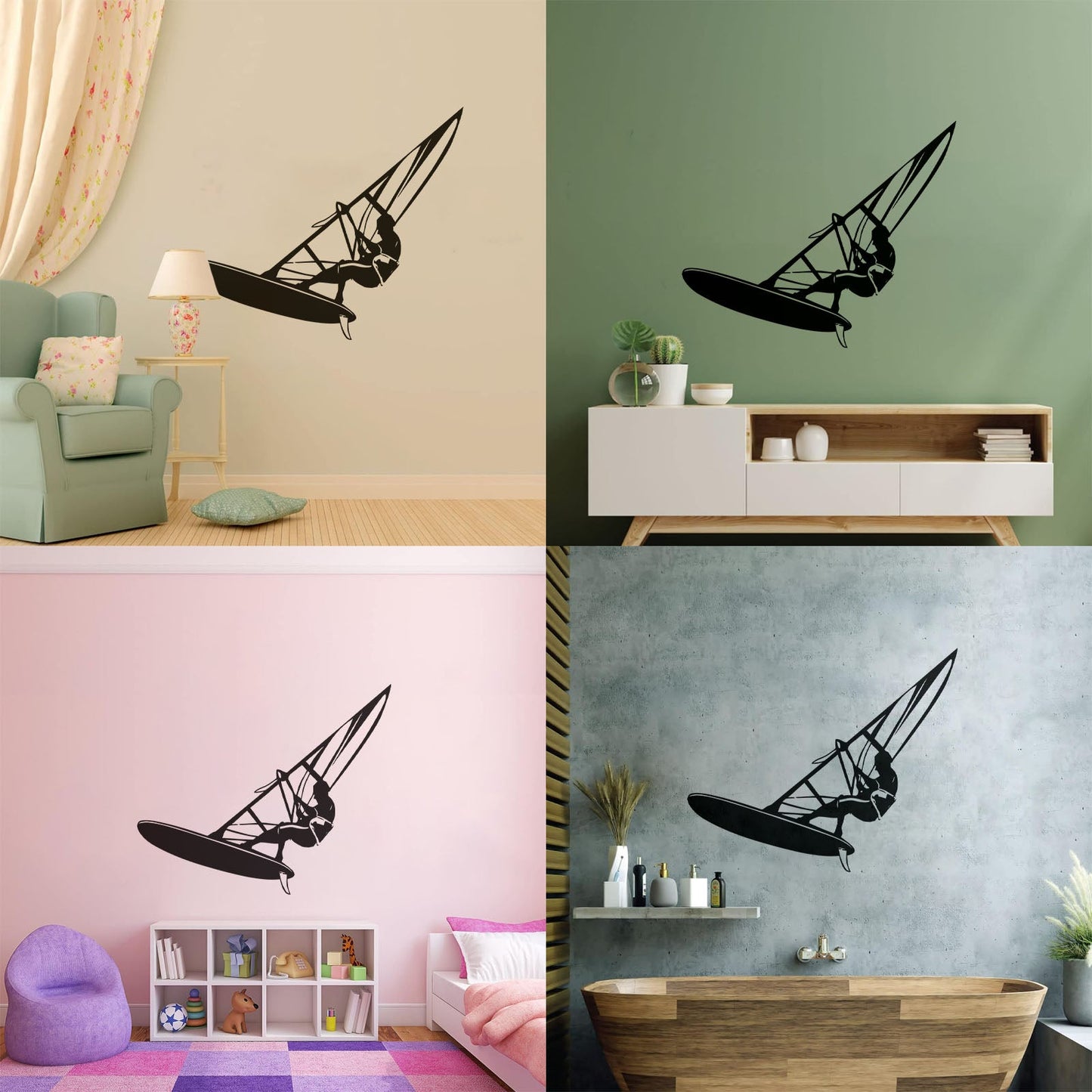 Fine Carving Decals Windsurfing Extreme Sports Water Cool Multi Color Selection