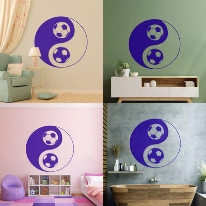 Vinyl Art Sticker Yin Yang Symbol Oriental Soccer Football Equipped With Transfer Film Kit