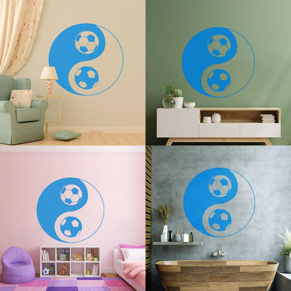 Vinyl Art Sticker Yin Yang Symbol Oriental Soccer Football Equipped With Transfer Film Kit