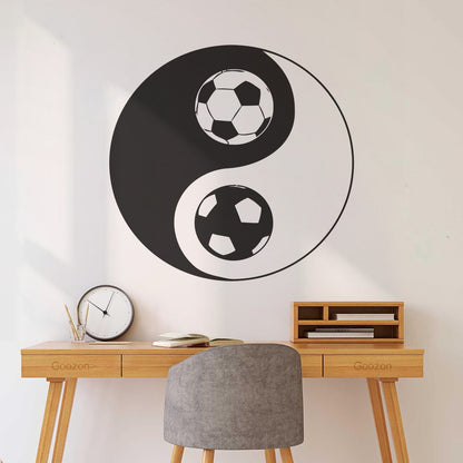 Vinyl Art Sticker Yin Yang Symbol Oriental Soccer Football Equipped With Transfer Film Kit