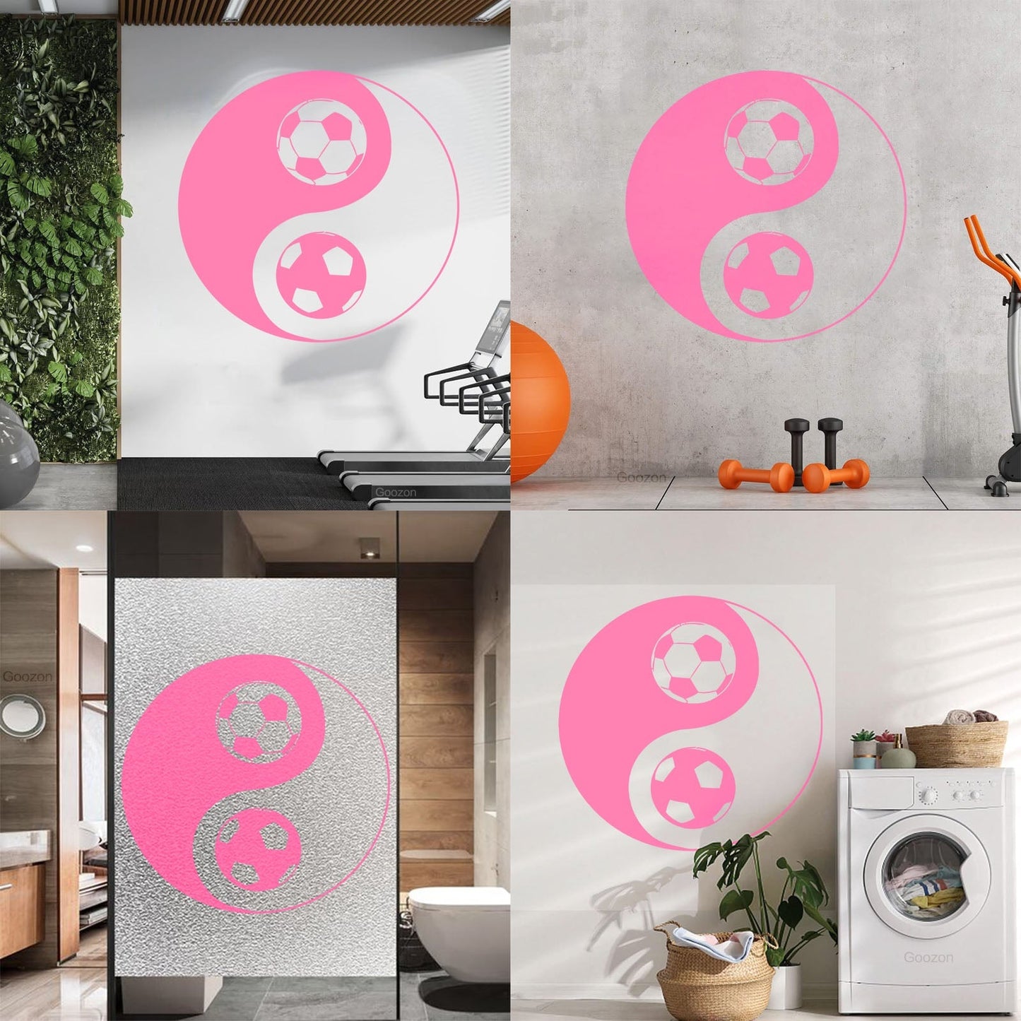 Vinyl Art Sticker Yin Yang Symbol Oriental Soccer Football Equipped With Transfer Film Kit