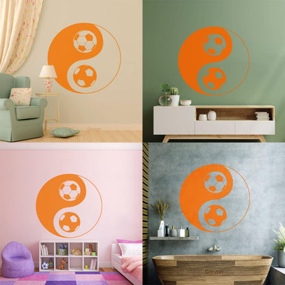 Vinyl Art Sticker Yin Yang Symbol Oriental Soccer Football Equipped With Transfer Film Kit