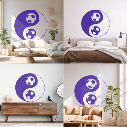 Vinyl Art Sticker Yin Yang Symbol Oriental Soccer Football Equipped With Transfer Film Kit