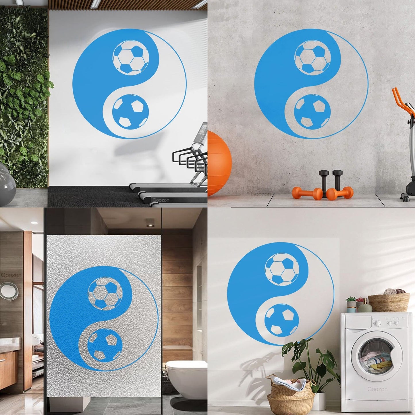 Vinyl Art Sticker Yin Yang Symbol Oriental Soccer Football Equipped With Transfer Film Kit