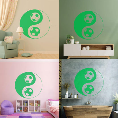 Vinyl Art Sticker Yin Yang Symbol Oriental Soccer Football Equipped With Transfer Film Kit