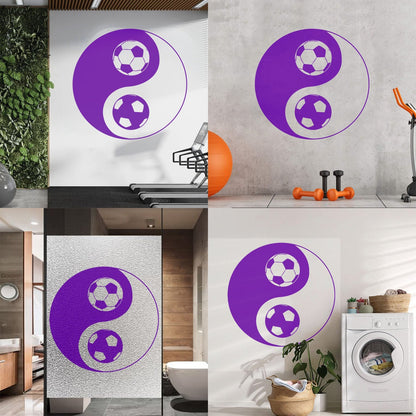 Vinyl Art Sticker Yin Yang Symbol Oriental Soccer Football Equipped With Transfer Film Kit