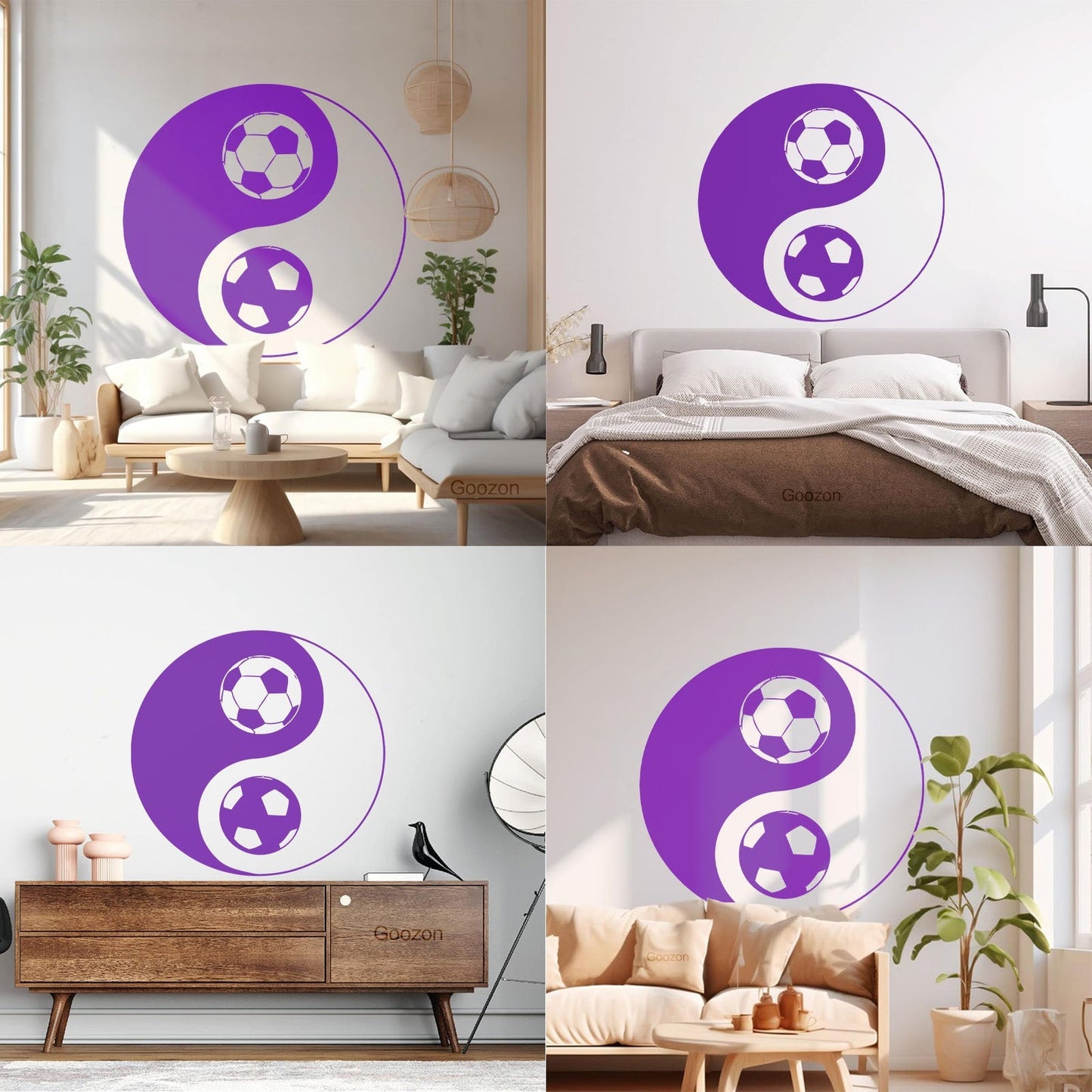 Vinyl Art Sticker Yin Yang Symbol Oriental Soccer Football Equipped With Transfer Film Kit