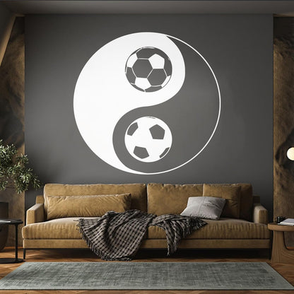 Vinyl Art Sticker Yin Yang Symbol Oriental Soccer Football Equipped With Transfer Film Kit