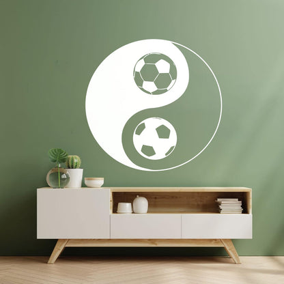 Vinyl Art Sticker Yin Yang Symbol Oriental Soccer Football Equipped With Transfer Film Kit