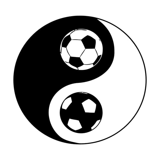 Vinyl Art Sticker Yin Yang Symbol Oriental Soccer Football Equipped With Transfer Film Kit