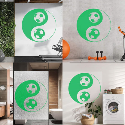Vinyl Art Sticker Yin Yang Symbol Oriental Soccer Football Equipped With Transfer Film Kit