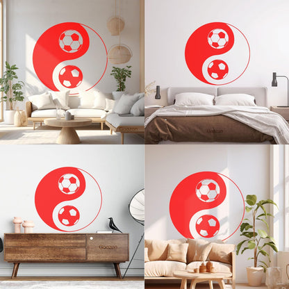Vinyl Art Sticker Yin Yang Symbol Oriental Soccer Football Equipped With Transfer Film Kit