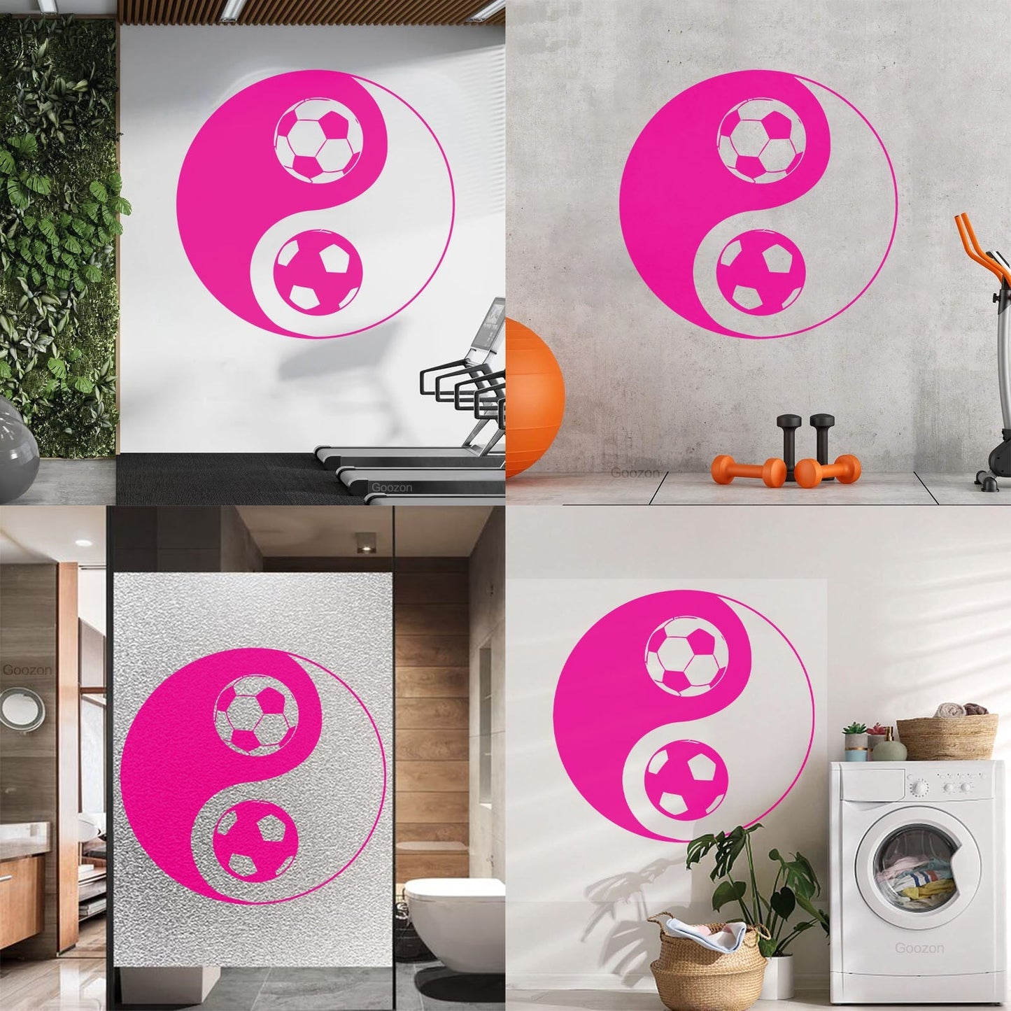 Vinyl Art Sticker Yin Yang Symbol Oriental Soccer Football Equipped With Transfer Film Kit