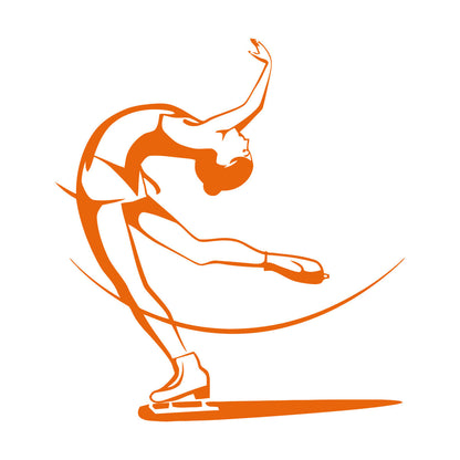 Wall Vinyl Sticker Decor Figure Skating Ski Winter Sport Extreme Sport Glass Stickers