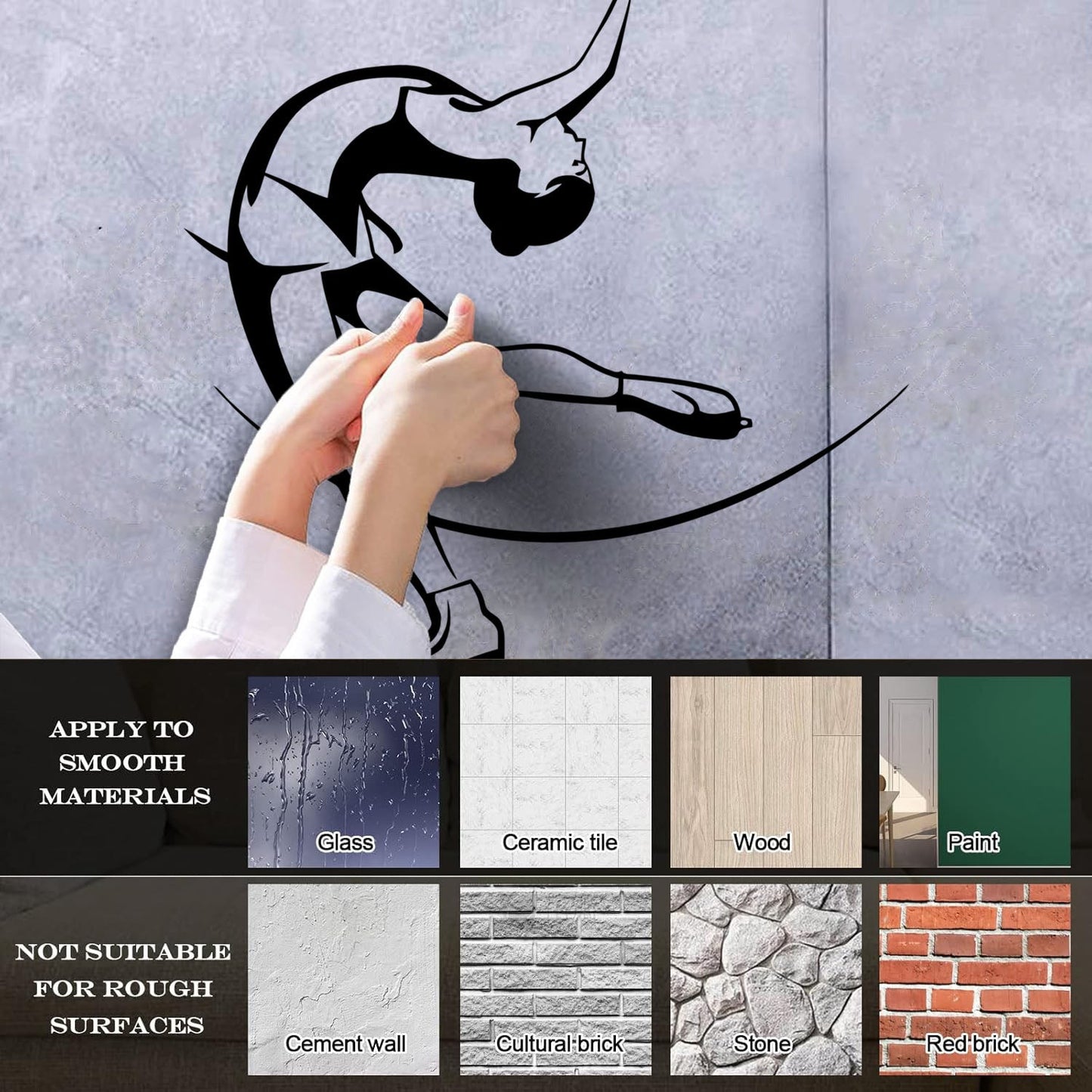 Wall Vinyl Sticker Decor Figure Skating Ski Winter Sport Extreme Sport Glass Stickers