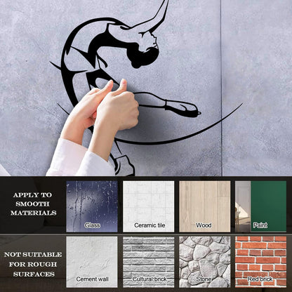Wall Vinyl Sticker Decor Figure Skating Ski Winter Sport Extreme Sport Glass Stickers