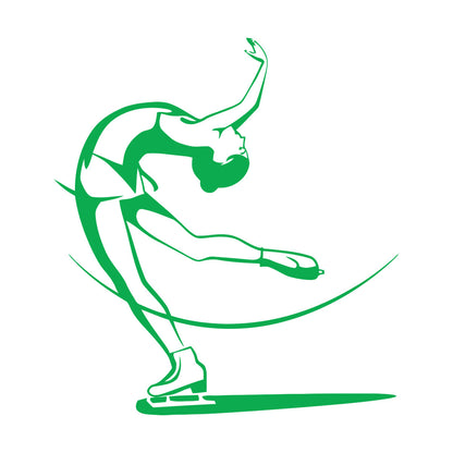 Wall Vinyl Sticker Decor Figure Skating Ski Winter Sport Extreme Sport Glass Stickers