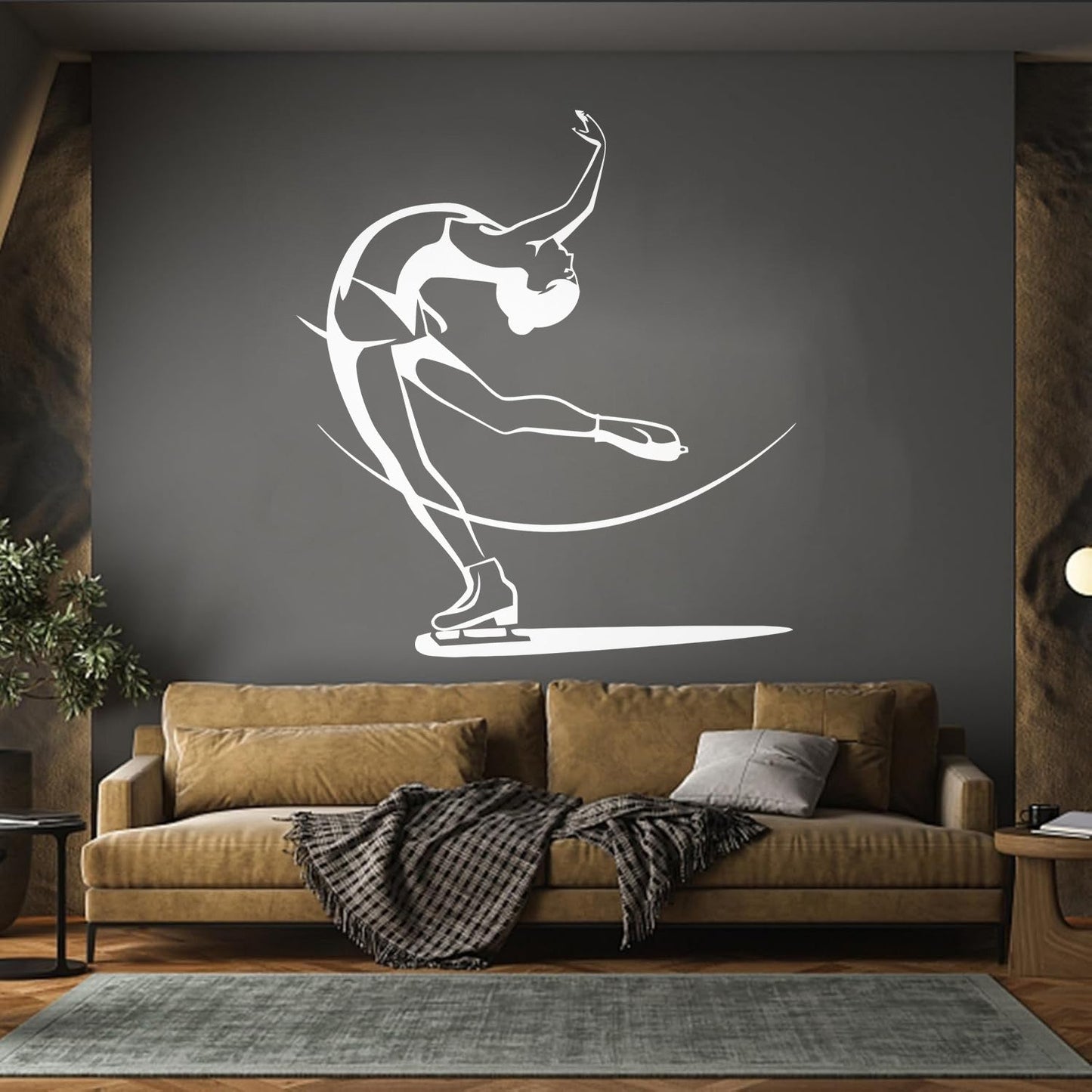 Wall Vinyl Sticker Decor Figure Skating Ski Winter Sport Extreme Sport Glass Stickers