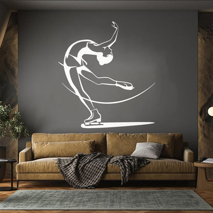 Wall Vinyl Sticker Decor Figure Skating Ski Winter Sport Extreme Sport Glass Stickers