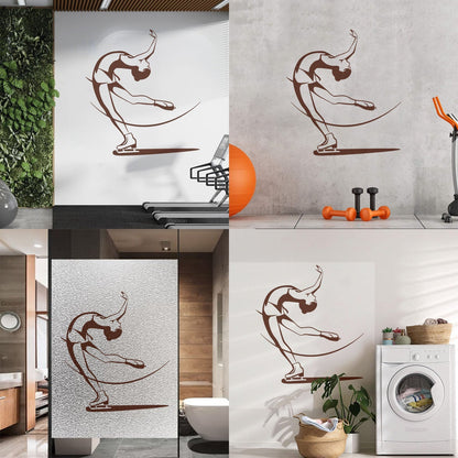 Wall Vinyl Sticker Decor Figure Skating Ski Winter Sport Extreme Sport Glass Stickers