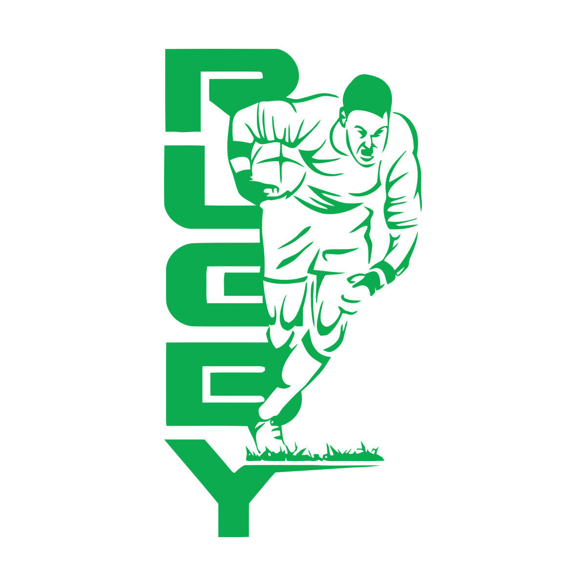 Fine Carving Decals Rugby Tough Sport Man Living Removable Without Leaving Glue